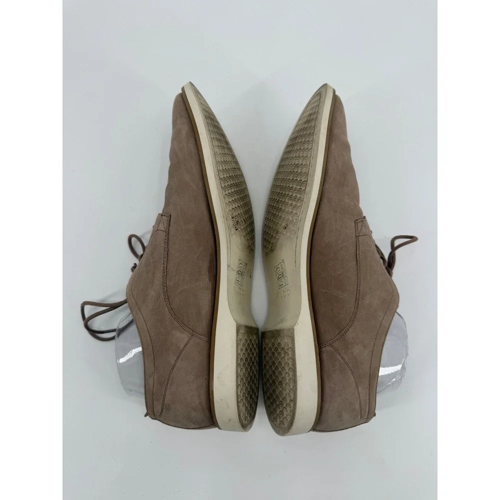 Aldo Mens Taupe Brown Nubuck Derby Shoes Lace Up Dress Casual Size 10 EUR 43